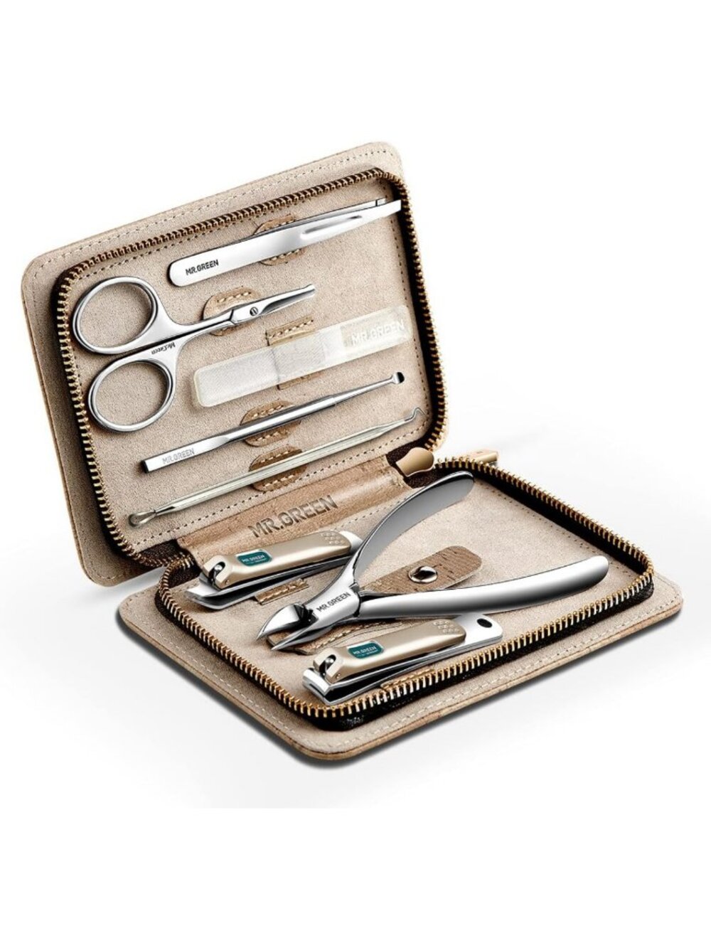 Stainless Steel Manicure & Pedicure Set with PU Leather Case - Nail Clipper Kit